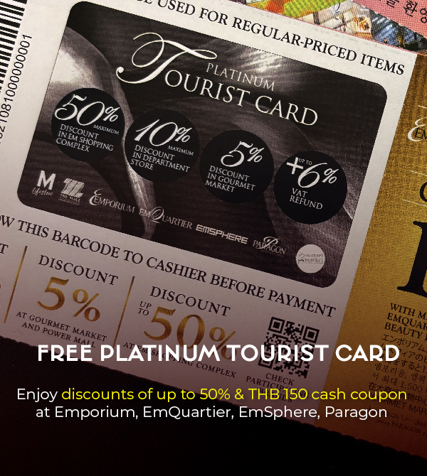 Rembrandt Hotel Bangkok _ Free Platinum Tourist Card Enjoy discounts of up to 50% & THB 150 cash coupon